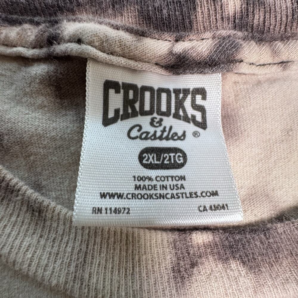 Crooks & Castles FWU Tie Dye Graphic T Shirt Mens 2XL Black Pink Streetwear - Picture 7 of 7